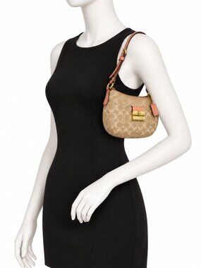 Coach Signature Canvas Hobo Shoulder Bag